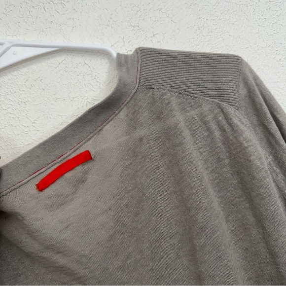 Anthropologie Moth Linen Blend Gray Button Front Cardigan Size Large - Picture 7 of 8